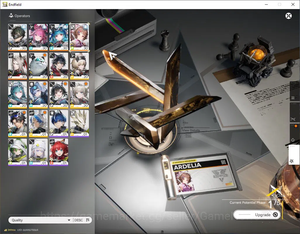 Arknights: Endfield Accounts ASIA|Lv 22|Starter|SSR 4(1Limit) +6(*6WP)| (Yvonne) ArdeliaP1+sign,Last Rite,Pogranichnik |Oro 3