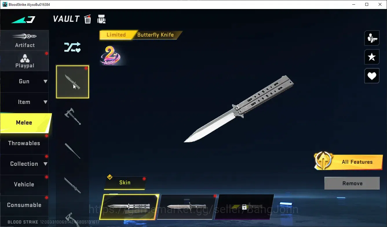 Blood Strike Accounts ASIA|COLLAB,AK47,M700|LIMITED MELE,BUTFLY KNIF|EUL image 2
