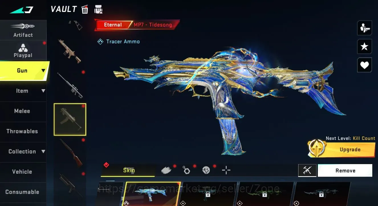 Blood Strike Accounts Collab Skin ASIA|1ETERNAL: MP7-Tidesong Lv3|1 ULTRA MELEE: Butterfly Knife-Synthwave|1 AOT|7 Ultra 1