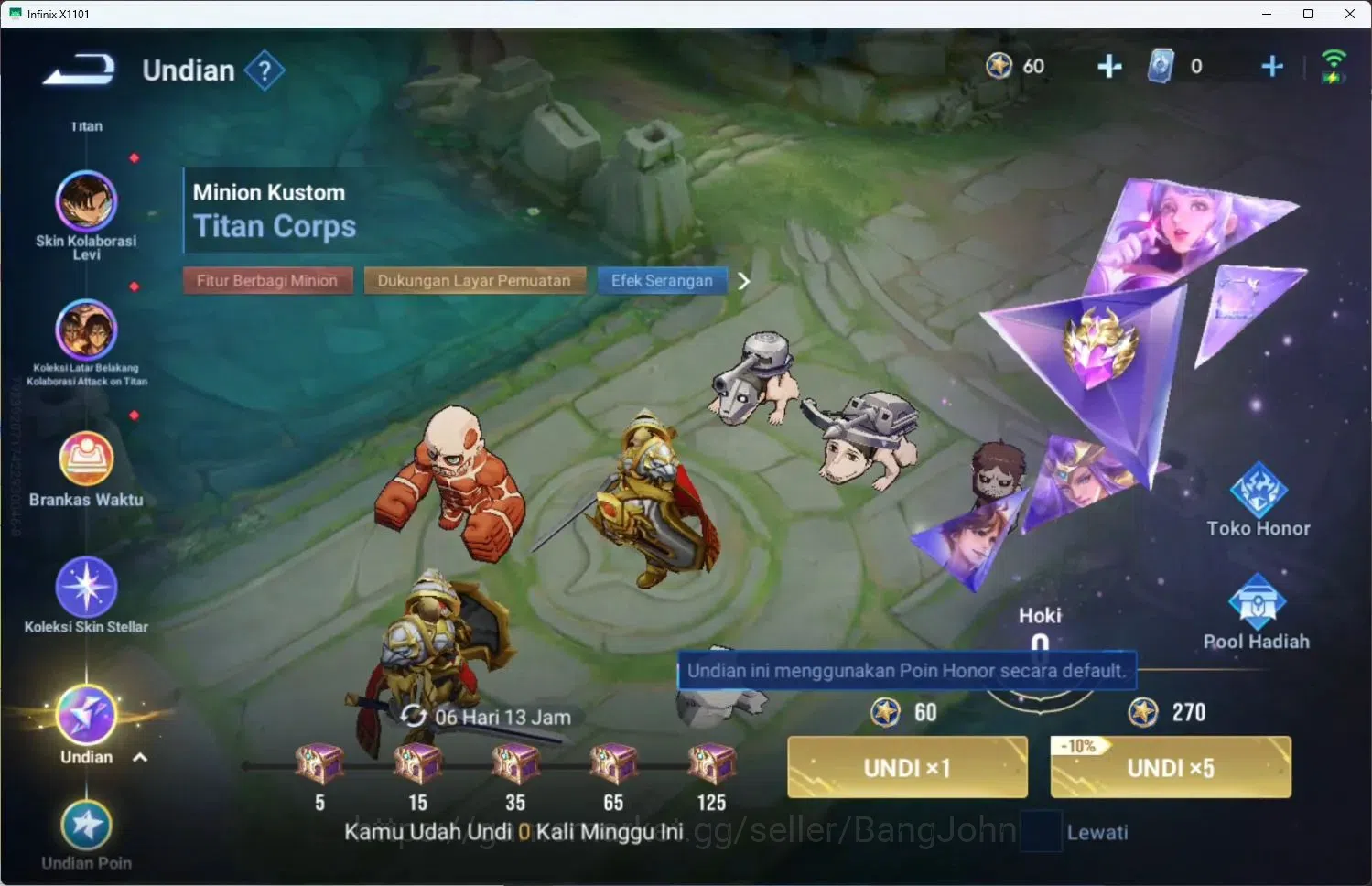 Honor of Kings Accounts Global | 13H 5S | LGD Di Renjie, Event Di Renjie, image 4