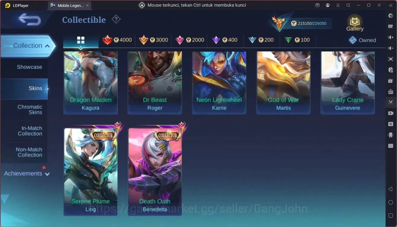 Mobile Legends: Bang Bang Accounts GlobalHero 132|Skin 575|Mega|Legend Franco,Lunox|S image 13