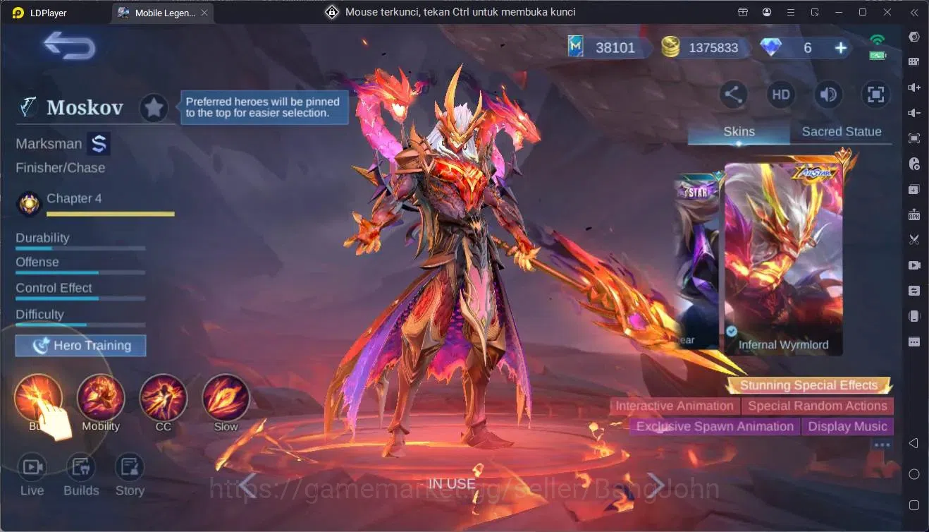 Mobile Legends: Bang Bang Accounts GlobalHero 132|Skin 575|Mega|Legend Franco,Lunox|S image 2