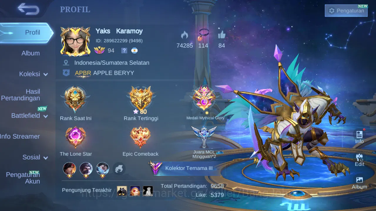 Mobile Legends: Bang Bang Accounts Hero 132 Skin 272 | KOF Karina | Transformers Roge image 17