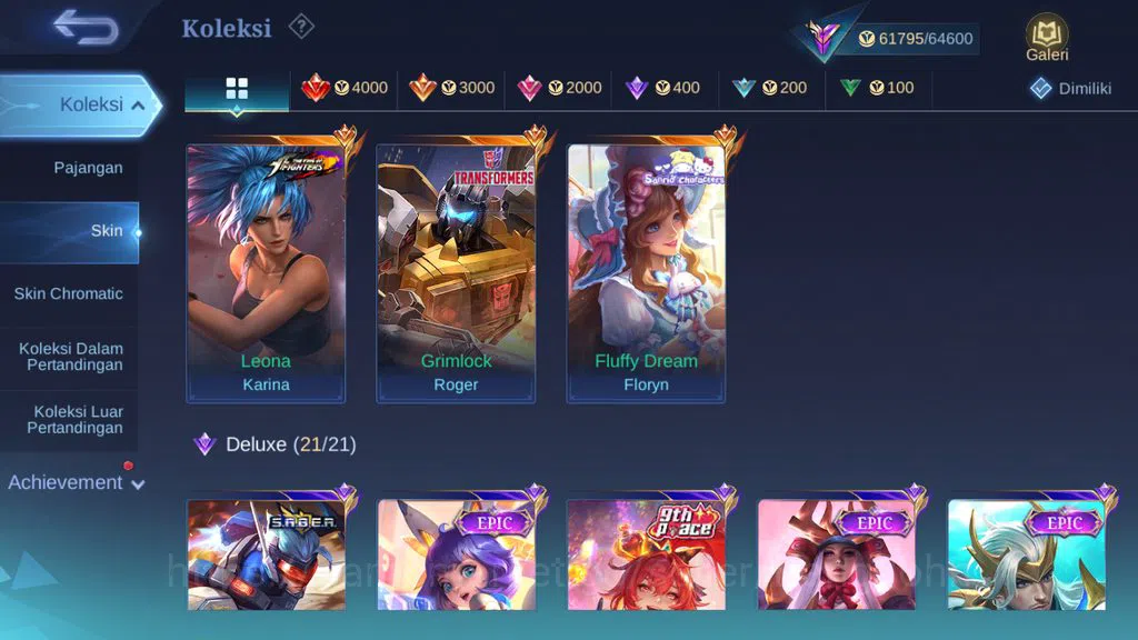 Mobile Legends: Bang Bang Accounts Hero 132 Skin 272 | KOF Karina | Transformers Roge image 18
