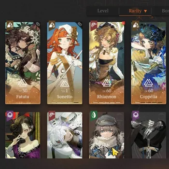 Reverse: 1999 Accounts Midgame GLOBAL|Lv 43|Team Conduit Twins|10 SSR 3 Limited|Rhiannon P5,The Twins P2,Liang Yue