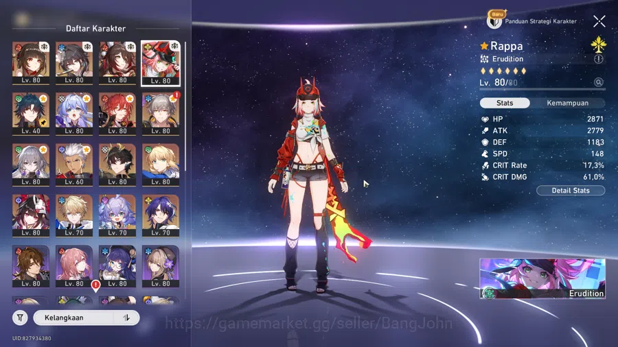 Honkai Star Rail Accounts [ASIA TL 70] RAPPA E6S1 FULL MAX TRACES | 15+ 5-ST image 2