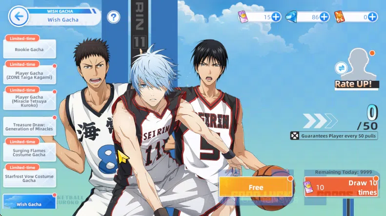 Kuroko's Basketball Street Rivals Accounts SEA SV014|Fresh Starter Lv2|Miracle Tetsuya + 3 Other Character + Some Ticket|Ch1 11
