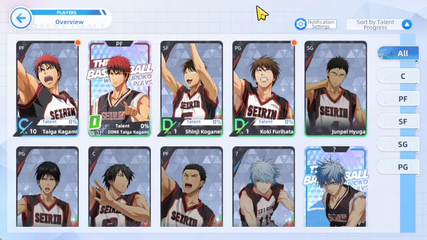 Kuroko's Basketball Street Rivals Accounts SEA Starter Lvl 2 | Zone Taiga Kagami, 3 other cha image 2