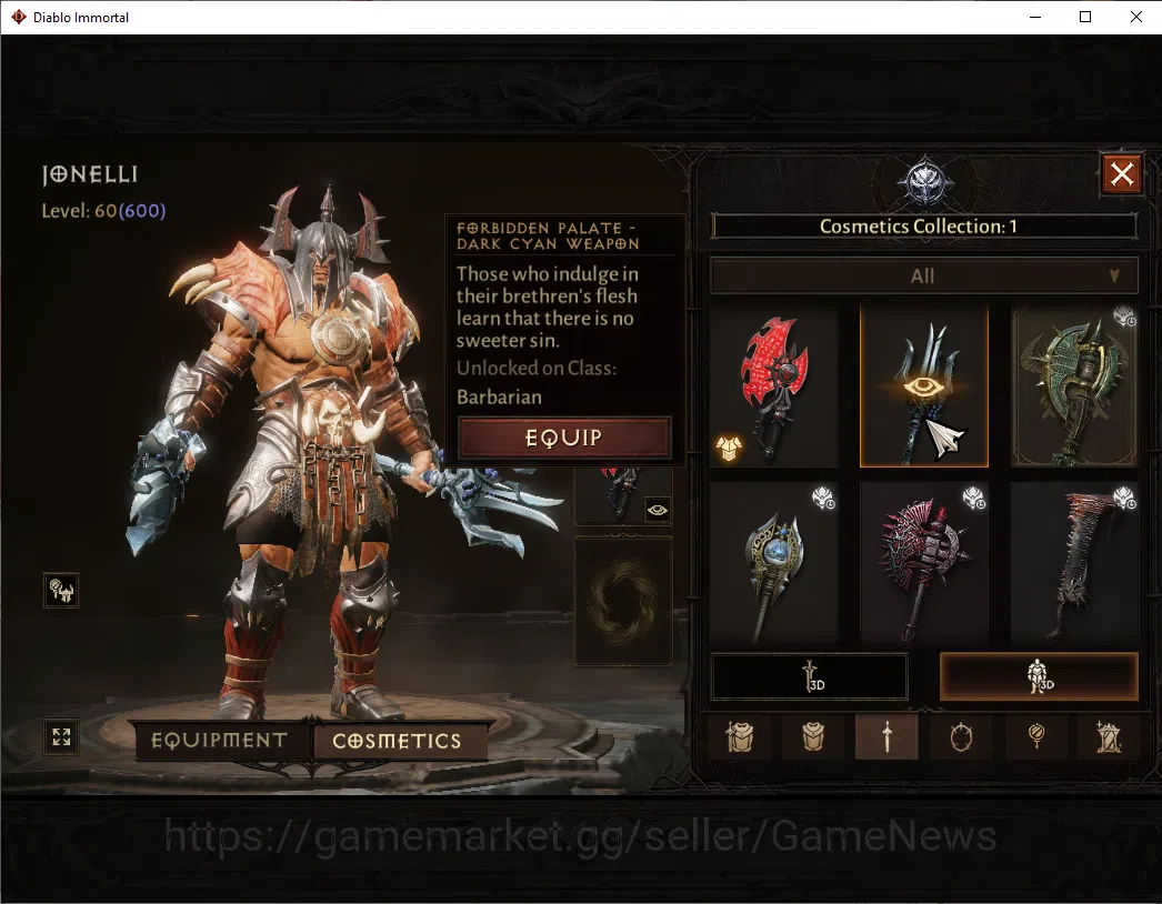 Diablo Immortal Accounts SEA - Izual|CS ON|Lv60(600)|Barbarian|CR 35k|Reso  image 10