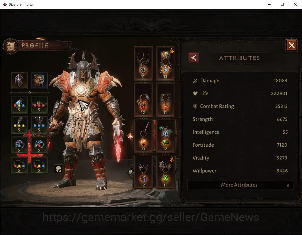 Diablo Immortal Accounts SEA - Izual|CS ON|Lv60(600)|Barbarian|CR 35k|Reso  image 4