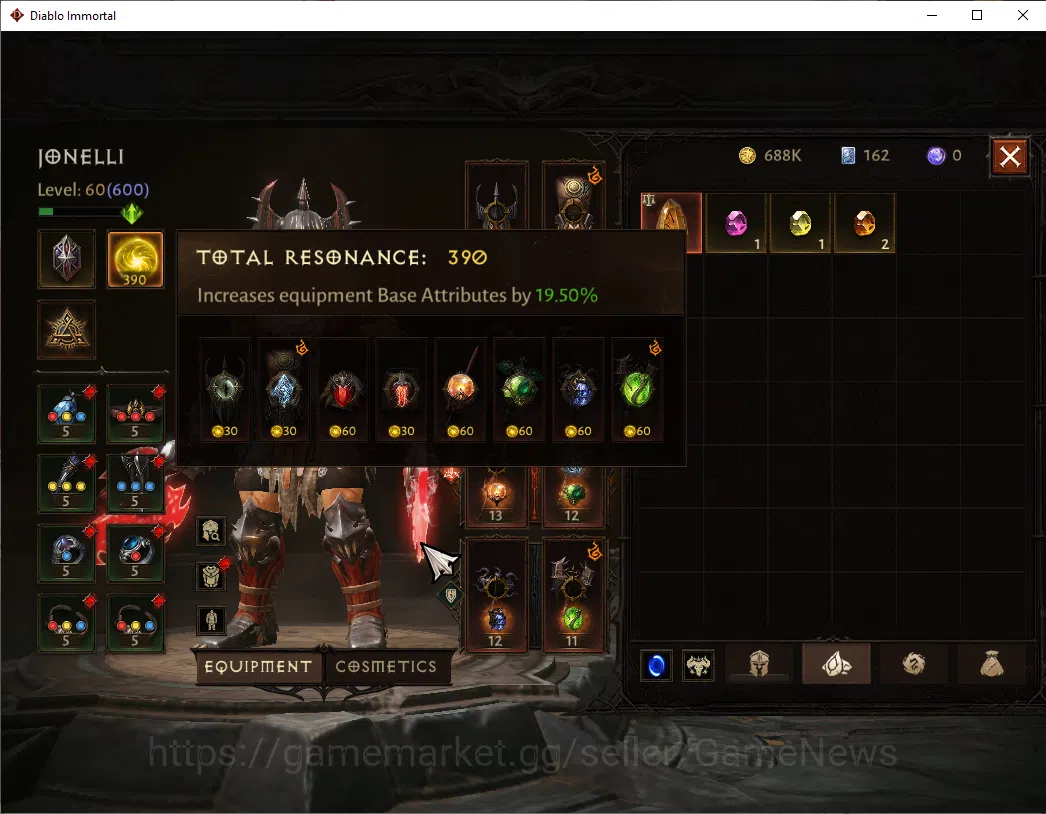 Diablo Immortal Accounts SEA - Izual|CS ON|Lv60(600)|Barbarian|CR 35k|Reso  image 6