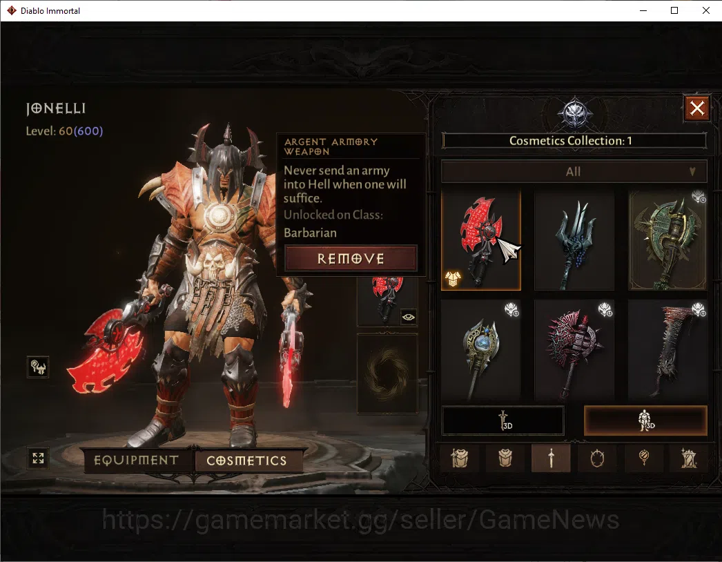 Diablo Immortal Accounts SEA - Izual|CS ON|Lv60(600)|Barbarian|CR 35k|Reso  image 9