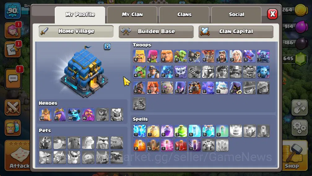 Clash of Clans Accounts TH 12 - BH 6|LV 90|660 Gems|HH 6|BK 33,AQ 37,GW 15 image 3