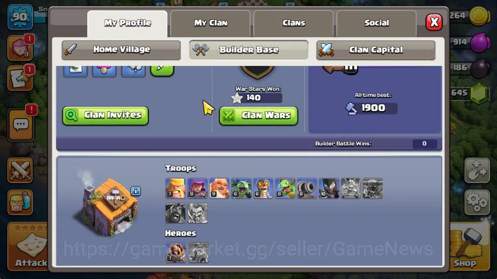 Clash of Clans Accounts TH 12 - BH 6|LV 90|660 Gems|HH 6|BK 33,AQ 37,GW 15 image 6
