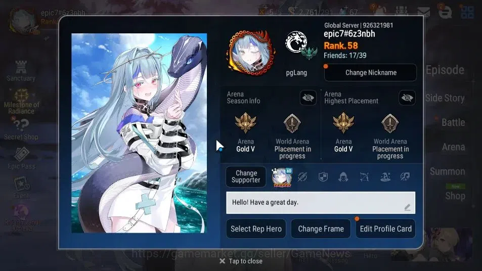 Epic Seven Accounts GLOBAL Unverif|New Era|7 ML(Rhianna&Luciella,A Vil image 2