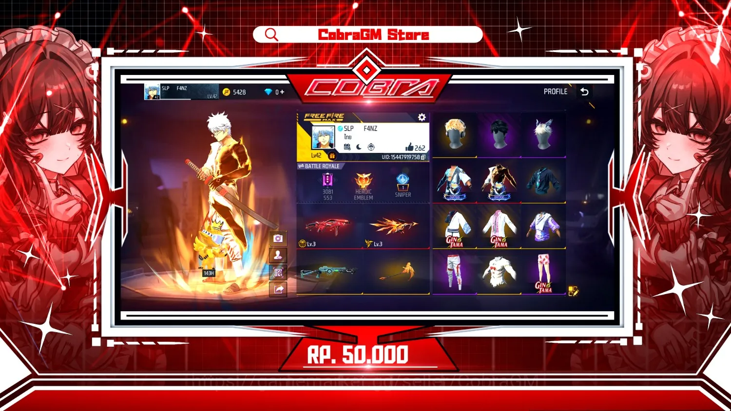 Free Fire Accounts Akun Free Fire Polosan Vault 35 | Evo 2 | Solar Esclipe | Gintama | Indo Hype | Doctor Red | Sg Mamba 1
