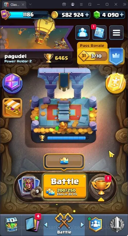 Clash Royale Accounts High-End Trophy 6465|CL 1186|KTL 13|116 Cards|2 Champ|5 Hero|8 Evo|Arena 17|4090 Gems|Proteck 1