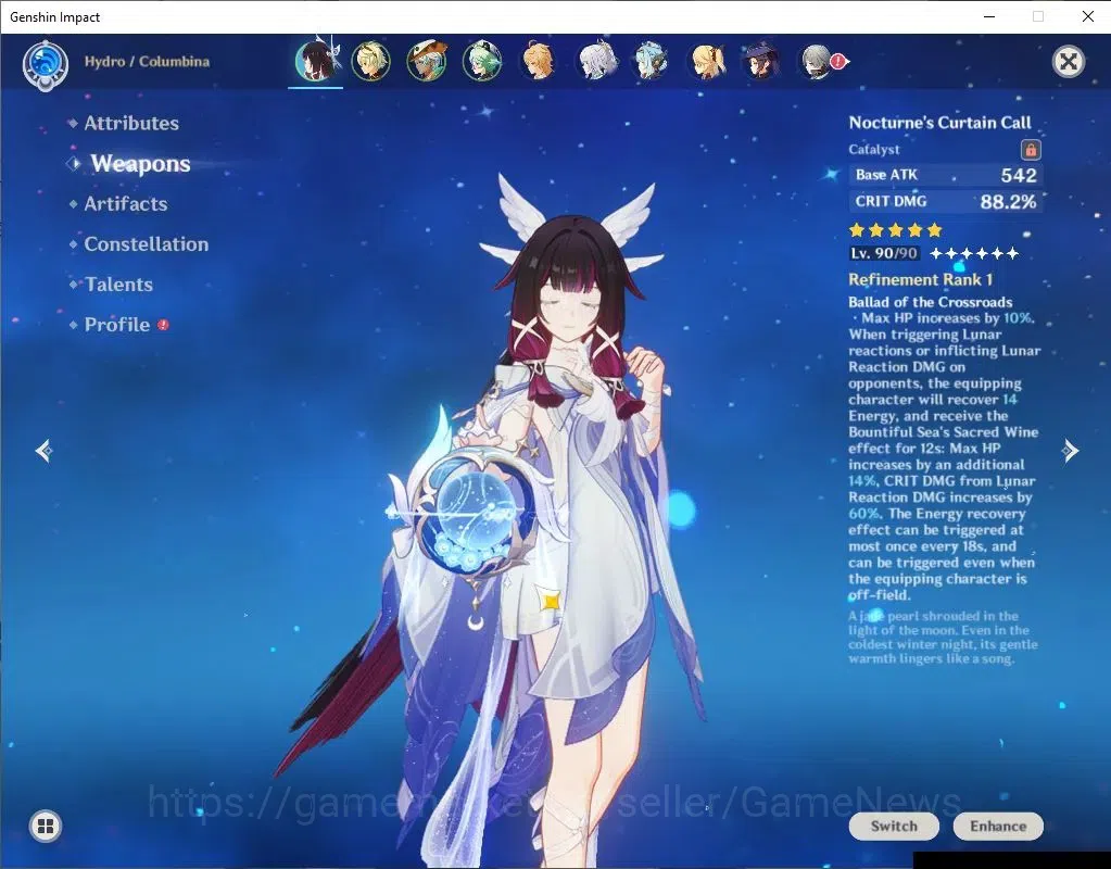 Genshin Impact Accounts Asia |AR 55| 3Limit +5(*5WeP) |(Columbina,Zibai)+S image 4