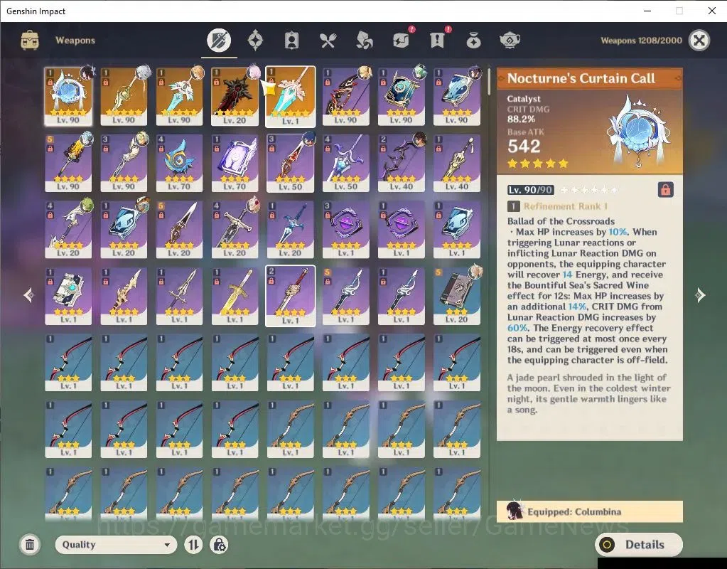 Genshin Impact Accounts Asia |AR 55| 3Limit +5(*5WeP) |(Columbina,Zibai)+S image 5