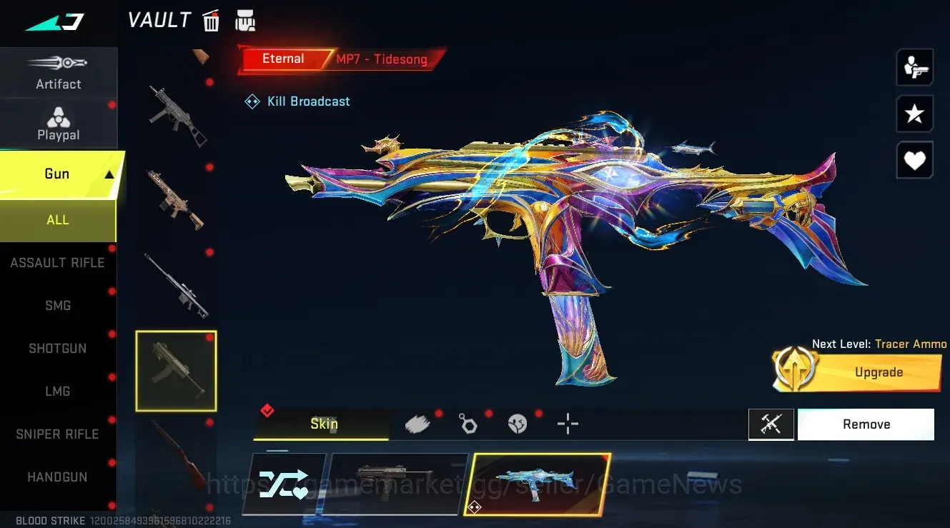 Blood Strike Accounts Collab Skin Asia|Eternal MP7 Tidesong Lv2+Ultra Melee Staff|Collab Mr Iguana,AOT Female,M4A1 Bof+Many 1