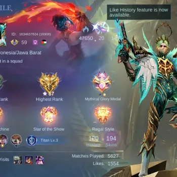 Mobile Legends: Bang Bang Accounts Collector Global|194S|Renowned|PRIME Granger,DragonTamer Ling Kimmy,SABER Freya Jonhson
