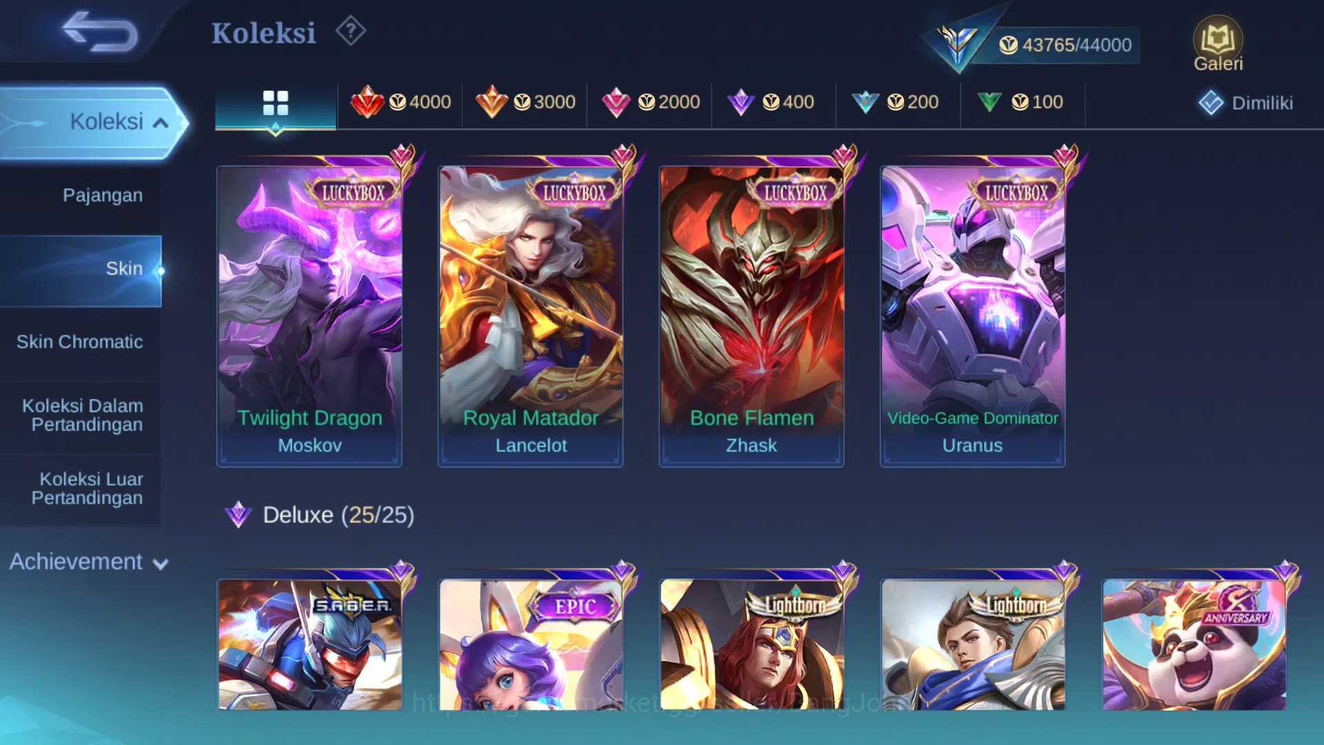 Mobile Legends: Bang Bang Accounts Hero 62 | Skin 162 | Aspirant Ruby | Luckybox Lanc image 3