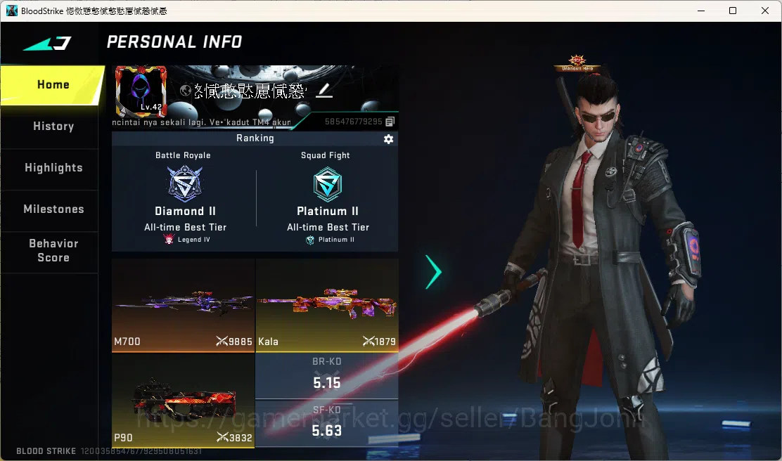 Blood Strike Accounts Others ASIA |2 Ultra Melee: Thr Iron-, Lightblade-Dark force|5 Ultra Striker|3 Ultra Gun|1 OPM 1