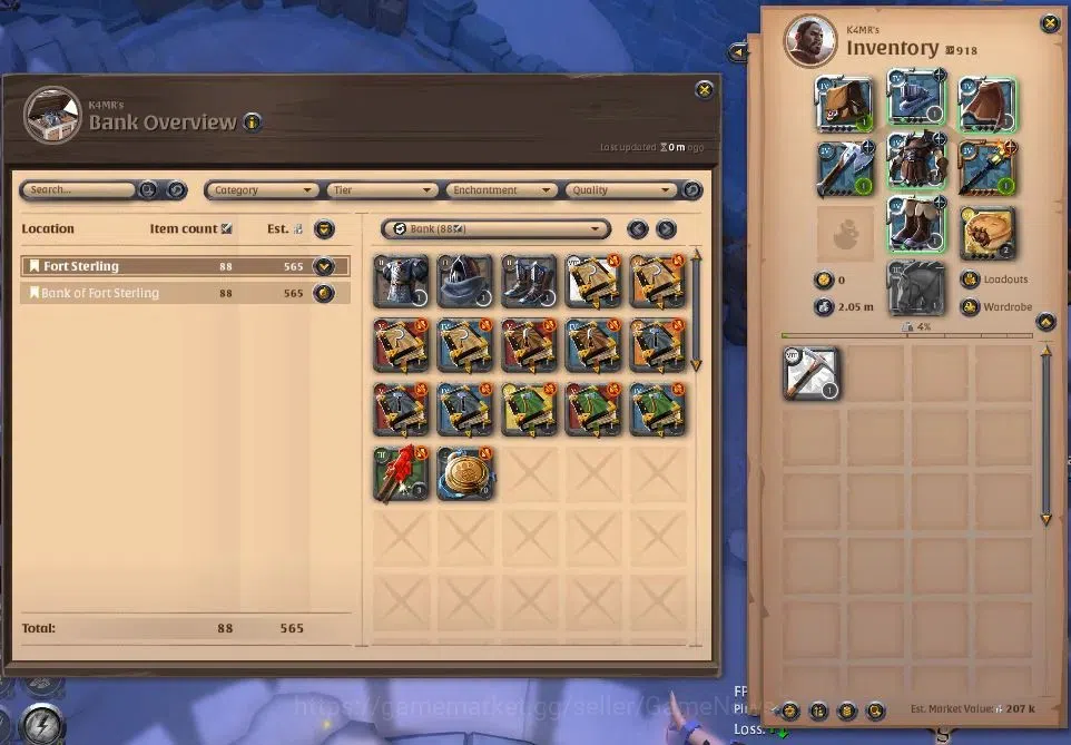 Albion Online Accounts ASIA | 1,94M Total Fame - 2,05M Silver | T8 Ore Mi image 2