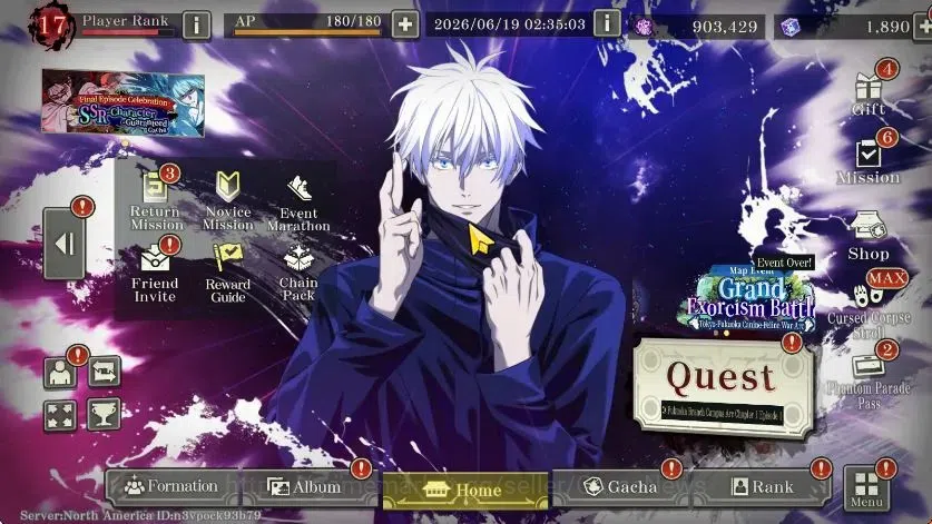 Jujutsu Kaisen: Phantom Parade Accounts NA |PR 17|1,8K Cube|13 SSR 2 Limited|Within Infini image 1