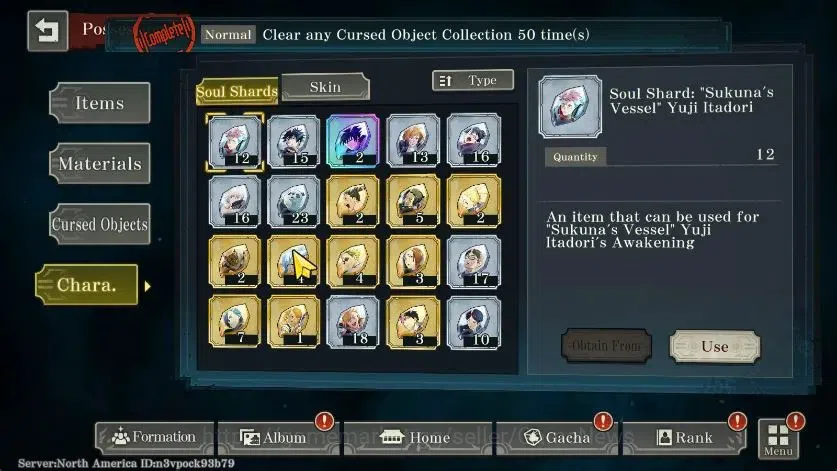 Jujutsu Kaisen: Phantom Parade Accounts NA |PR 17|1,8K Cube|13 SSR 2 Limited|Within Infini image 11