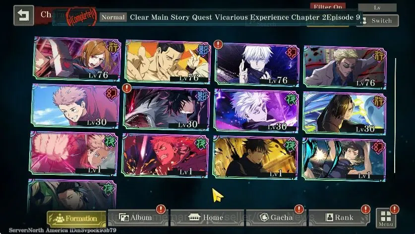 Jujutsu Kaisen: Phantom Parade Accounts NA |PR 17|1,8K Cube|13 SSR 2 Limited|Within Infini image 2