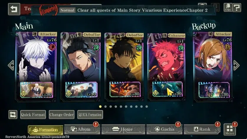 Jujutsu Kaisen: Phantom Parade Accounts NA |PR 17|1,8K Cube|13 SSR 2 Limited|Within Infini image 6
