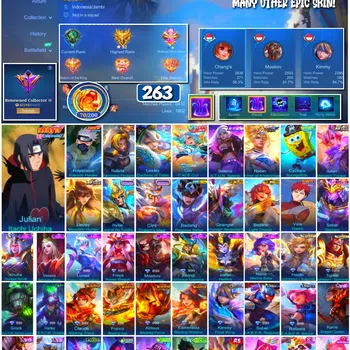 Mobile Legends: Bang Bang Collector #3908 | 263 Skins | Collector Natalia | Itachi | K image 1