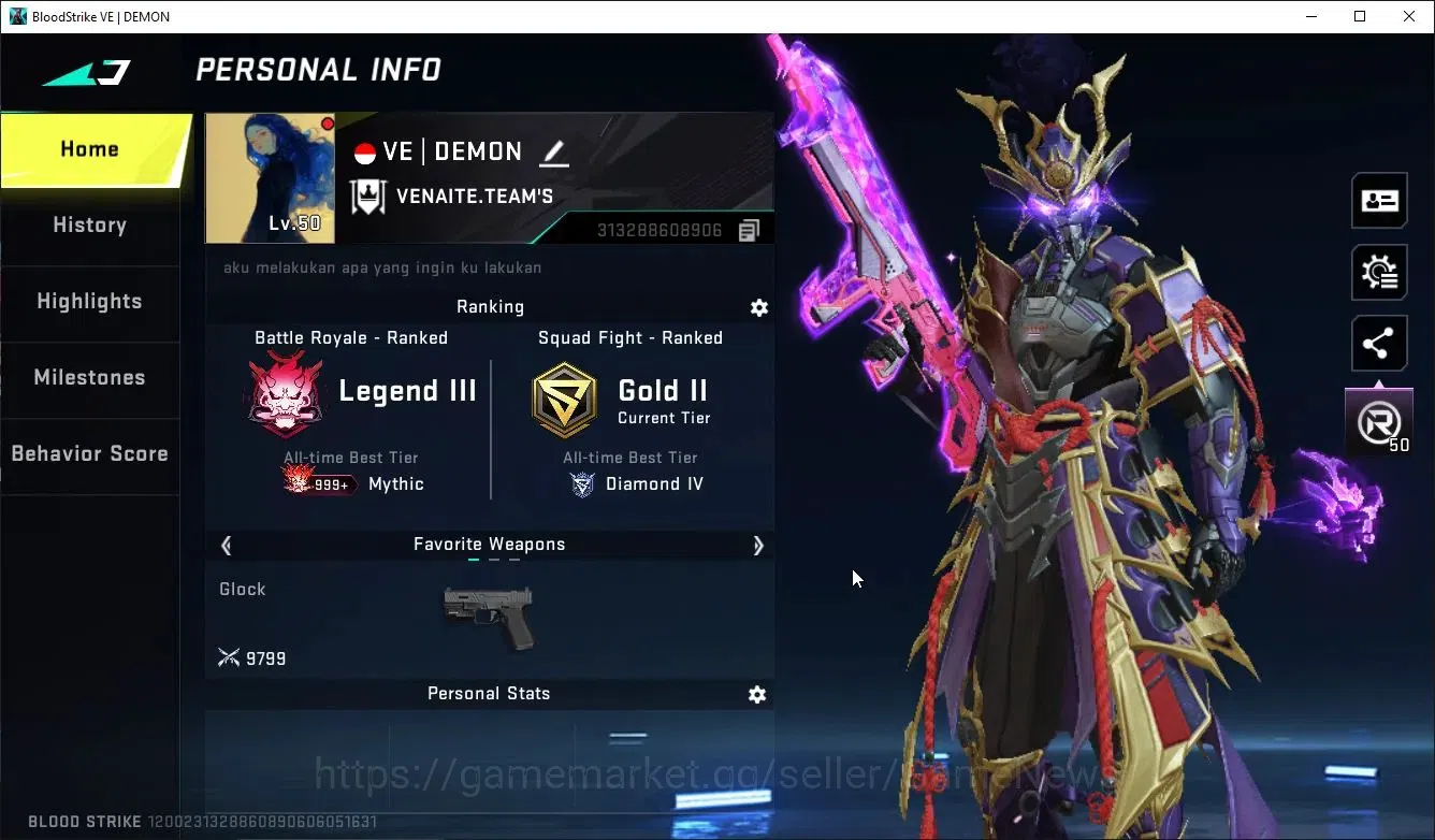 Blood Strike Accounts ASIA|ETERNAL Zero,DeAgle+Collab TR FN2000,Takemich image 2