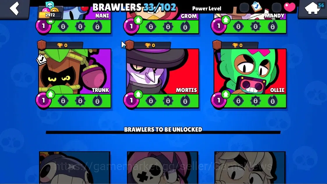 Brawl Stars Accounts 2972 Trophy|33 Brawlers 3 Max Lvl[Colt,Emz,Pearl]|1 Mythic (Porcelain Pearl),11 Epic Skin,etc|3502 12