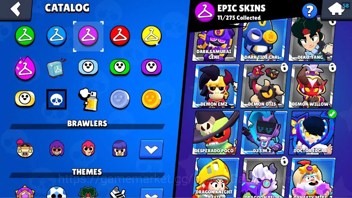 Brawl Stars Accounts 2972 Trophy|33 Brawlers 3 Max Lvl[Colt,Emz,Pearl]|1 Mythic (Porcelain Pearl),11 Epic Skin,etc|3502 15
