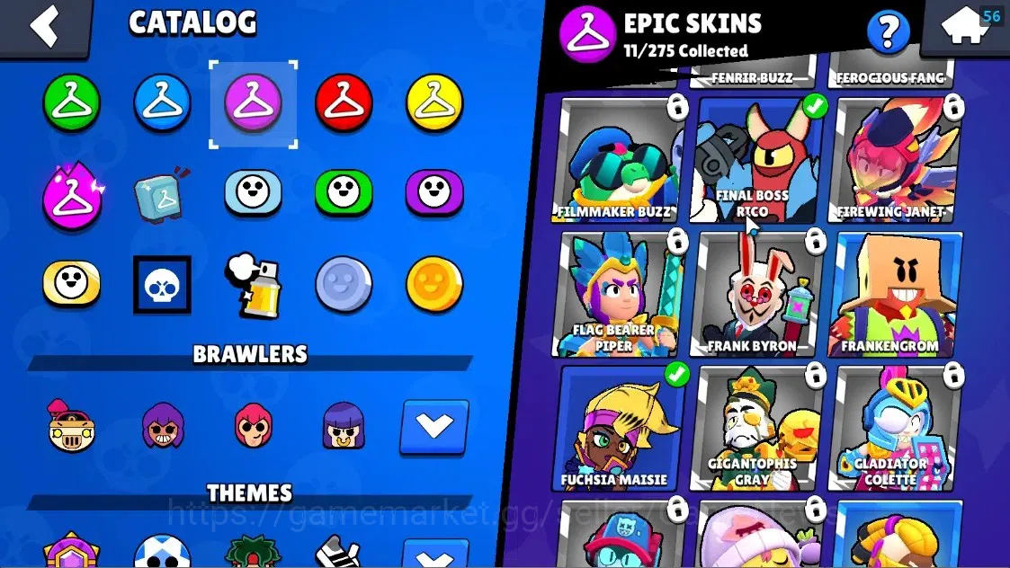 Brawl Stars Accounts 2972 Trophy|33 Brawlers 3 Max Lvl[Colt,Emz,Pearl]|1 Mythic (Porcelain Pearl),11 Epic Skin,etc|3502 16