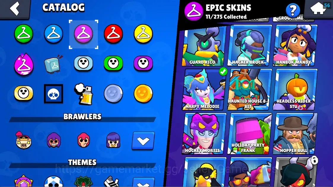 Brawl Stars Accounts 2972 Trophy|33 Brawlers 3 Max Lvl[Colt,Emz,Pearl]|1 Mythic (Porcelain Pearl),11 Epic Skin,etc|3502 17