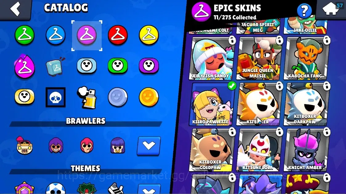 Brawl Stars Accounts 2972 Trophy|33 Brawlers 3 Max Lvl[Colt,Emz,Pearl]|1 Mythic (Porcelain Pearl),11 Epic Skin,etc|3502 18
