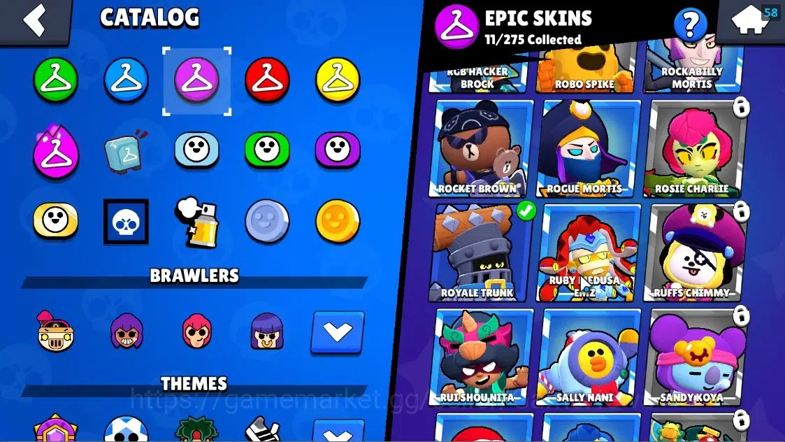 Brawl Stars Accounts 2972 Trophy|33 Brawlers 3 Max Lvl[Colt,Emz,Pearl]|1 Mythic (Porcelain Pearl),11 Epic Skin,etc|3502 20