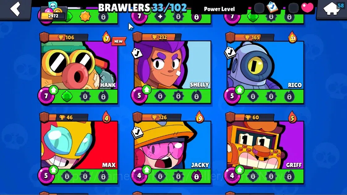 Brawl Stars Accounts 2972 Trophy|33 Brawlers 3 Max Lvl[Colt,Emz,Pearl]|1 Mythic (Porcelain Pearl),11 Epic Skin,etc|3502 8