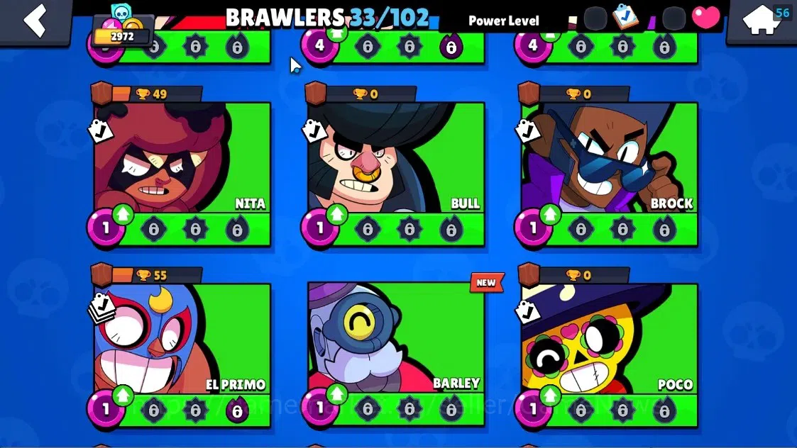 Brawl Stars Accounts 2972 Trophy|33 Brawlers 3 Max Lvl[Colt,Emz,Pearl]|1 Mythic (Porcelain Pearl),11 Epic Skin,etc|3502 9