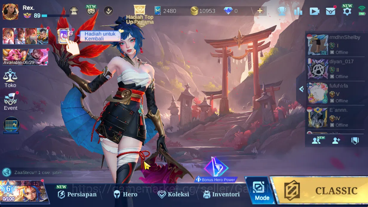 Magic Chess: Go Go Accounts Mythic 41|Bonus MLBB|36 Commander 9 Max|7 Chessboard|Magical (Cybercity),2 Epic,Etc|21 Skin|4 18
