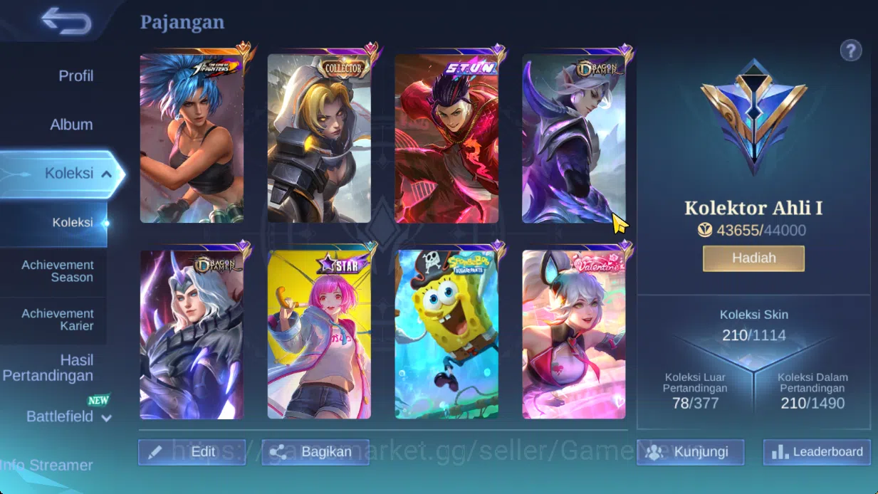 Magic Chess: Go Go Accounts Mythic 41|Bonus MLBB|36 Commander 9 Max|7 Chessboard|Magical (Cybercity),2 Epic,Etc|21 Skin|4 20