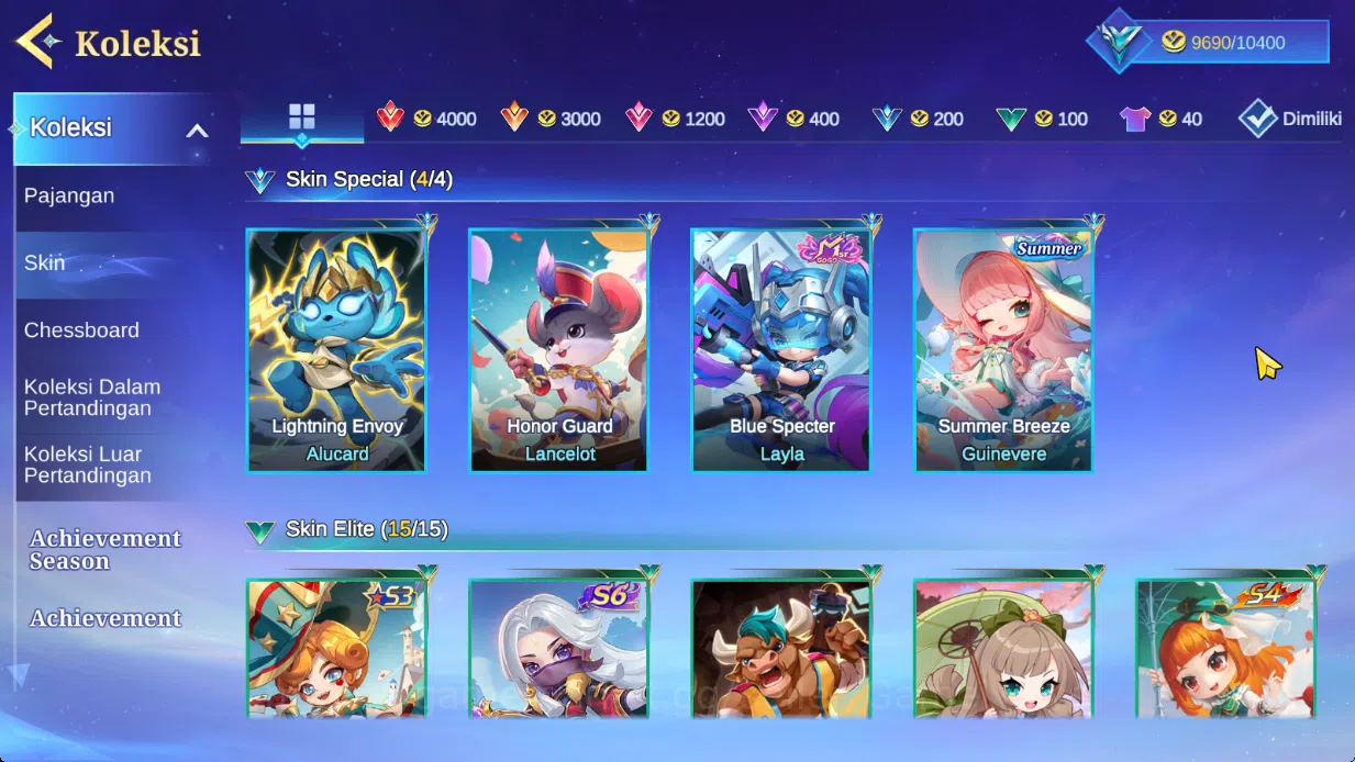 Magic Chess: Go Go Accounts Mythic 41|Bonus MLBB|36 Commander 9 Max|7 Chessboard|Magical (Cybercity),2 Epic,Etc|21 Skin|4 9