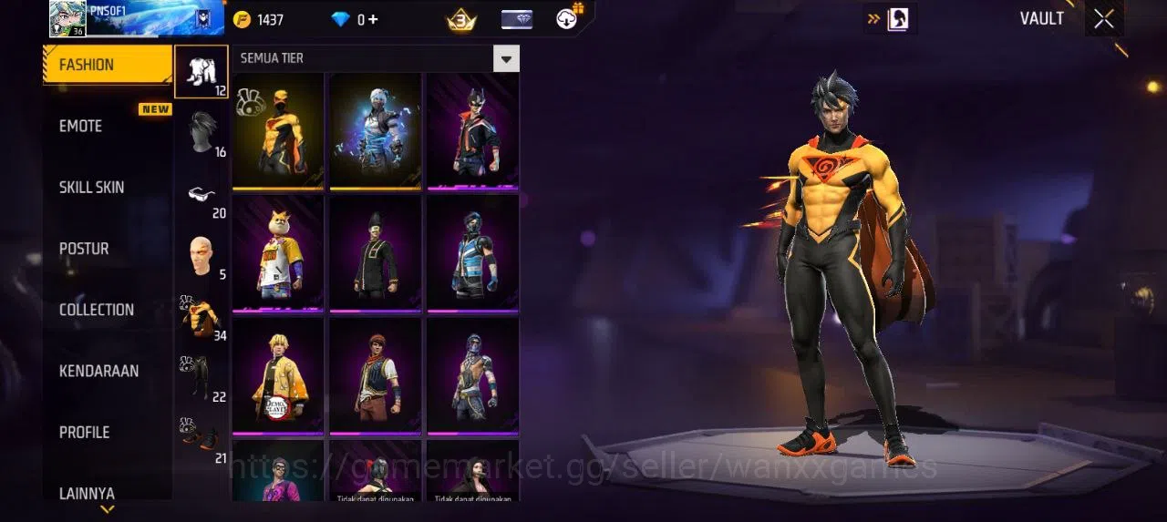 Free Fire Accounts Indonesia | AKUN LVL 36 SG HAND OF HOPE VAULT 34 EMOTE 9 KATANA LOBY 1 TAS 10 SKYWING 1 WEAPON 37 | W051 2