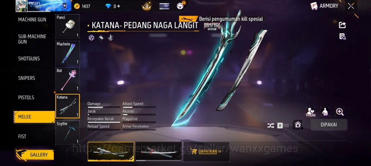 Free Fire Accounts Indonesia | AKUN LVL 36 SG HAND OF HOPE VAULT 34 EMOTE 9 KATANA LOBY 1 TAS 10 SKYWING 1 WEAPON 37 | W051 7