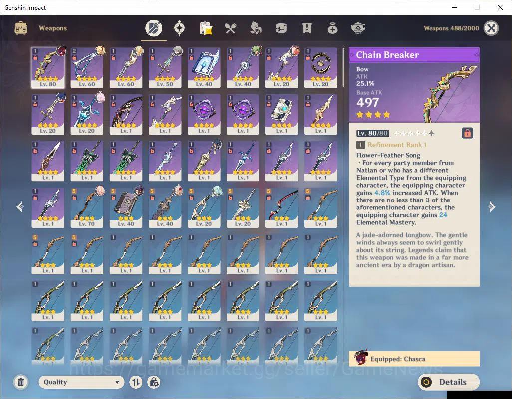 Genshin Impact Accounts EU|AR 51|2 Limited+21(*4Character)|ChascaC1,Linnea image 11
