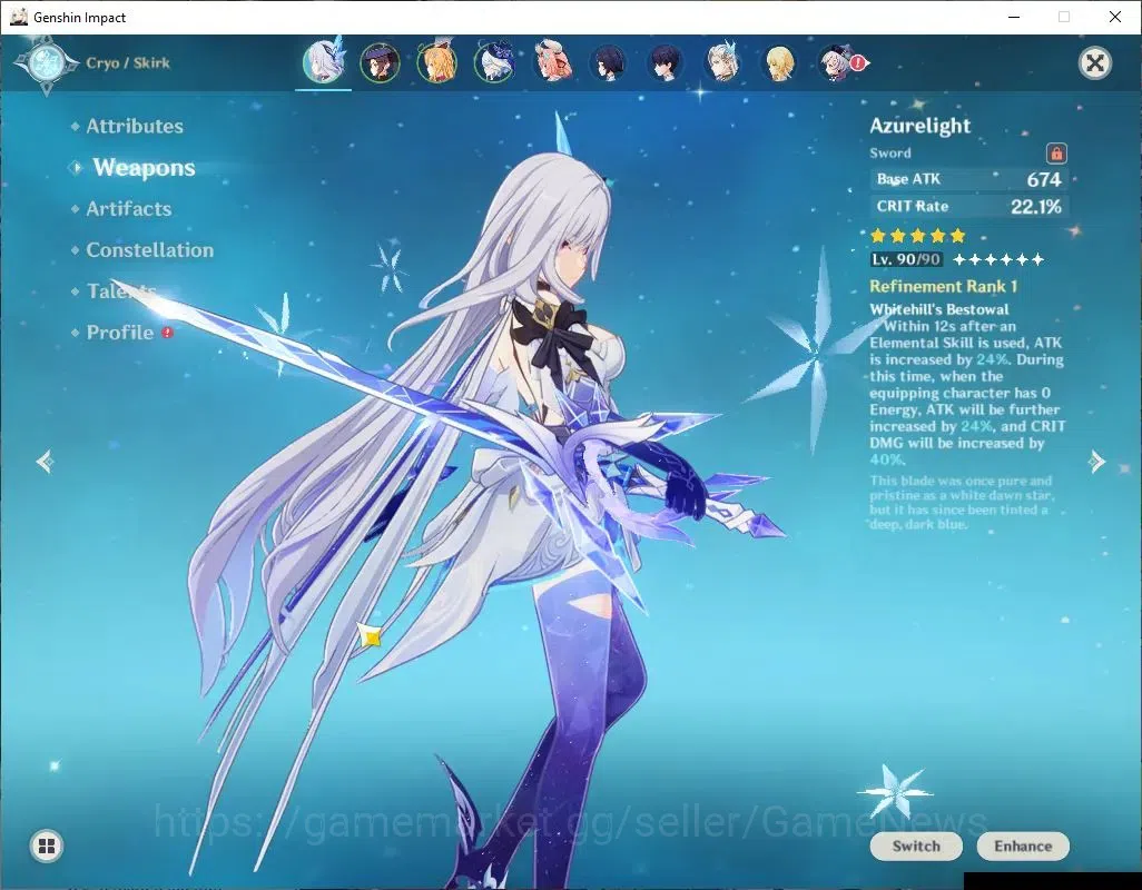 Genshin Impact Accounts Asia |AR 56| PremTeam [Skirk+Sign,Escoffier,Furina image 3