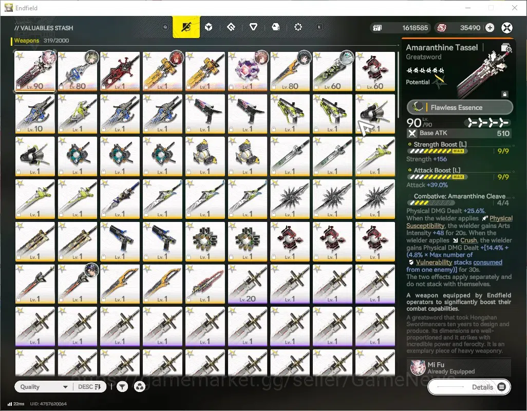 Arknights: Endfield Accounts ASIA|Lv 57|6k Ars|138 Ori|5 SSR (1 Limited)+1 Sele image 5